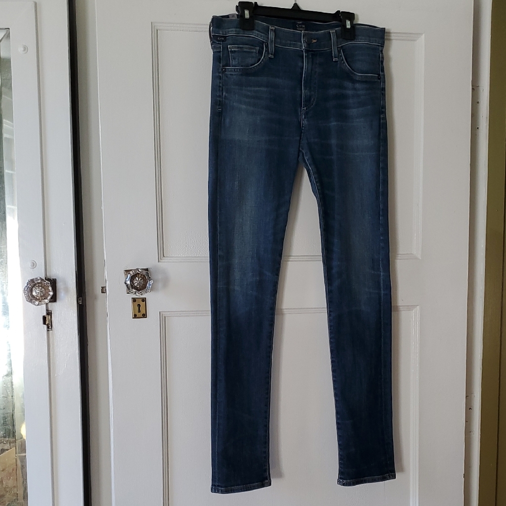 Citizens Of Humanity Agnes Mid Rise Slim Straight Dark Blue Skinny Jeans